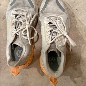 Lululemon White and Peach Sneakers